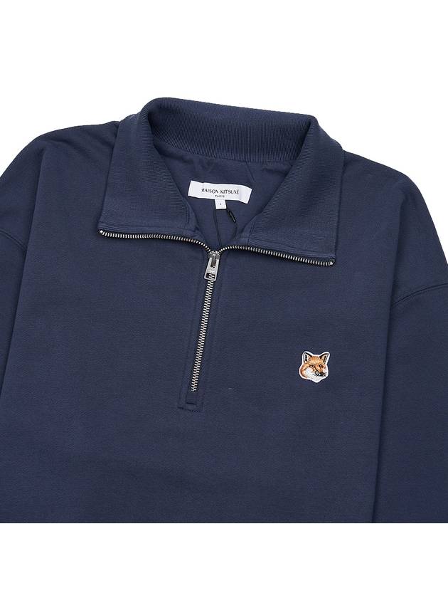 Fox Head Patch Half Zipper Sweatshirt Ink Blue - MAISON KITSUNE - BALAAN 4