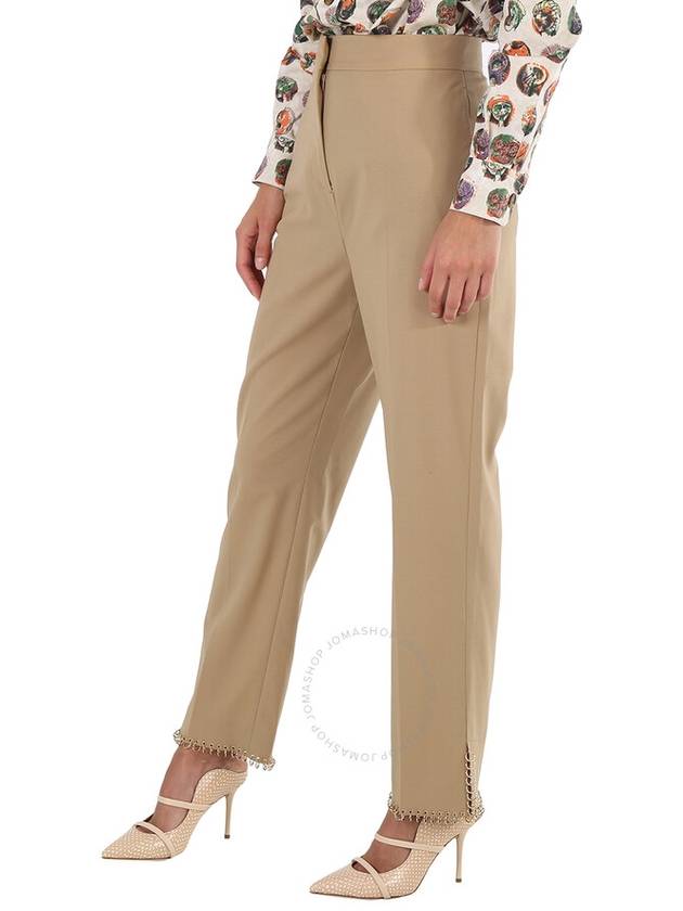 Burberry Ladies Ring-pierced Wool Trousers In Honey, Brand Size 6 (US Size 4) - BURBERRY - BALAAN 3