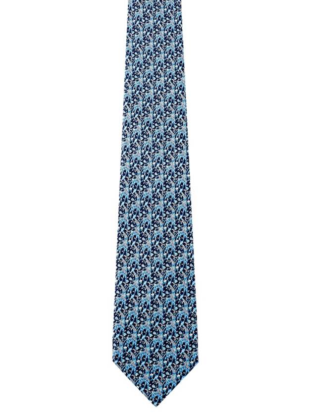 Salvatore Men's Animal Pattern Silk Tie Blue - SALVATORE FERRAGAMO - BALAAN.