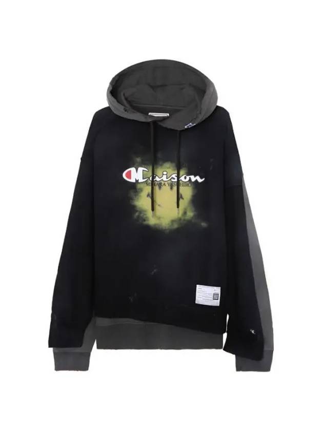 A10HD561 Black Graphic Print Hoodie - MIHARA YASUHIRO - BALAAN 1