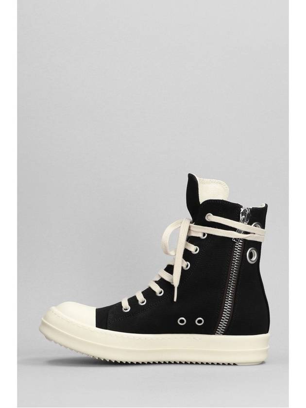 Lido Cotton High Top Sneakers Black - RICK OWENS - BALAAN 3