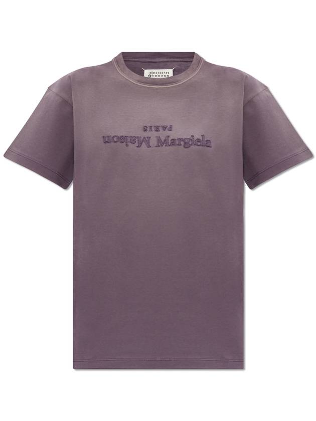 Reverse Logo Short Sleeve T-Shirt Washed Purple - MAISON MARGIELA - BALAAN 2