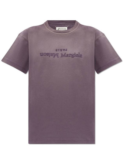 Reverse Logo Short Sleeve T-Shirt Washed Purple - MAISON MARGIELA - BALAAN 2