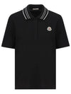 Logo Patch Short Sleeve PK Shirt Black - MONCLER - BALAAN 1