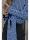 STRIPED SCARF SHIRT BLUE - ILROZE - BALAAN 5