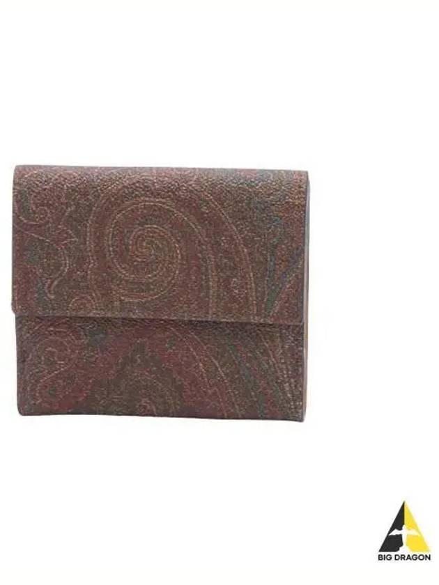 Etro Women s Paisley 3 tier Coin Ring Wallet Brown 0N925 8210 - ETRO - BALAAN 1