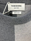 Diagonal Merino Wool Knit Top Grey - THOM BROWNE - BALAAN 4