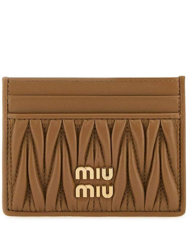 Materasse Nappa Leather Card Wallet Caramel - MIU MIU - BALAAN 1