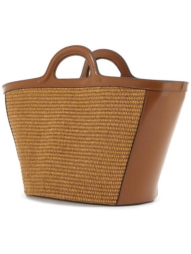 Leather Raffia Tropicalia Tote Bag Rosiena - MARNI - BALAAN 3