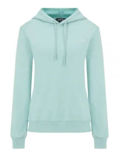 Logo Cotton Blend Knit Hoodie Mint - A.P.C. - BALAAN 2