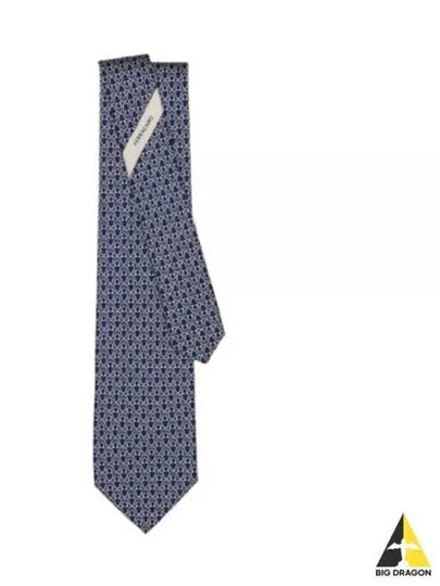 Gancini Print Silk Tie Navy - SALVATORE FERRAGAMO - BALAAN 2