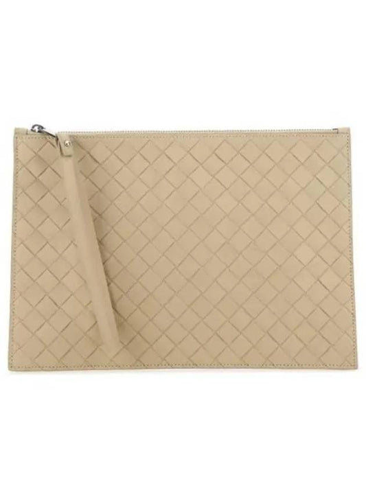 Intrecciato Strap Large Clutch Bag Porridge - BOTTEGA VENETA - BALAAN 2