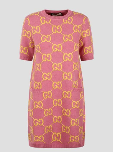 GG Wool Mini Short Dress Pink - GUCCI - BALAAN 1