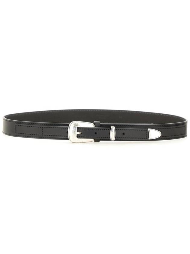 Minimal Western Cow Leather Belt Black - LEMAIRE - BALAAN 3