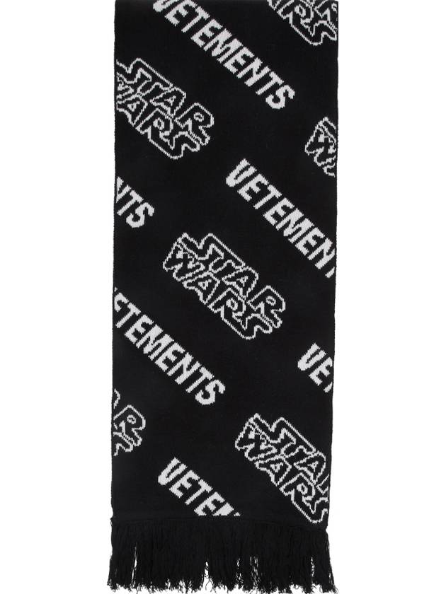 Star Wars All-Over Logo Knit Muffler Black - VETEMENTS - BALAAN 3