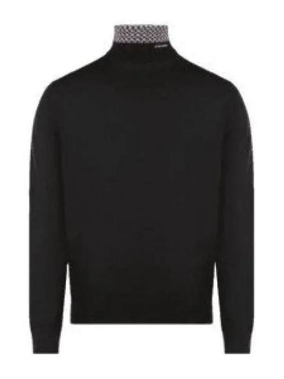 Logo Superfine Wool Turtleneck Black - PRADA - BALAAN 2