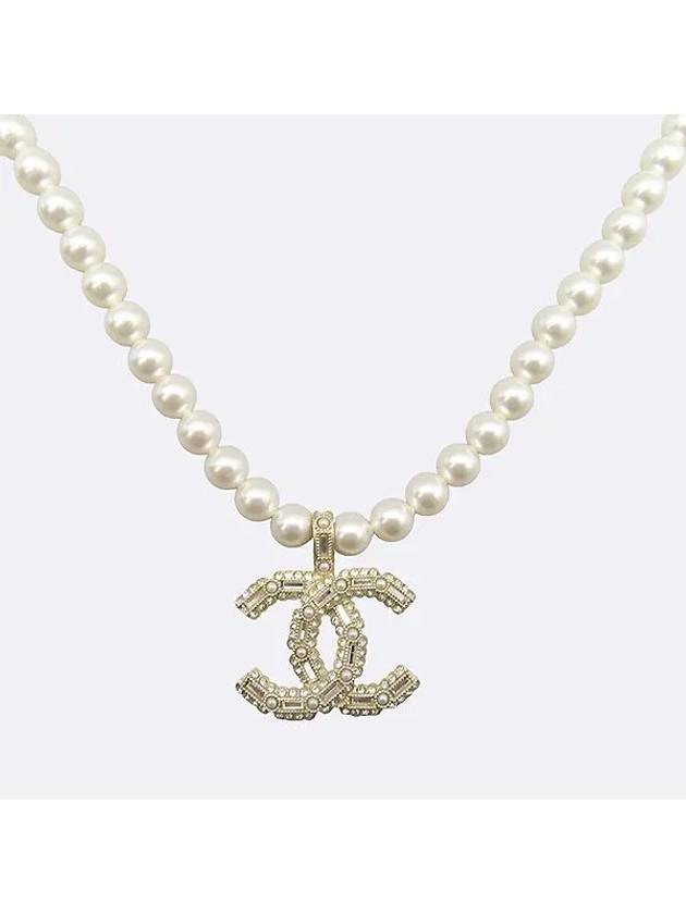 COCO logo crystal decoration custom pearl necklace - CHANEL - BALAAN 1