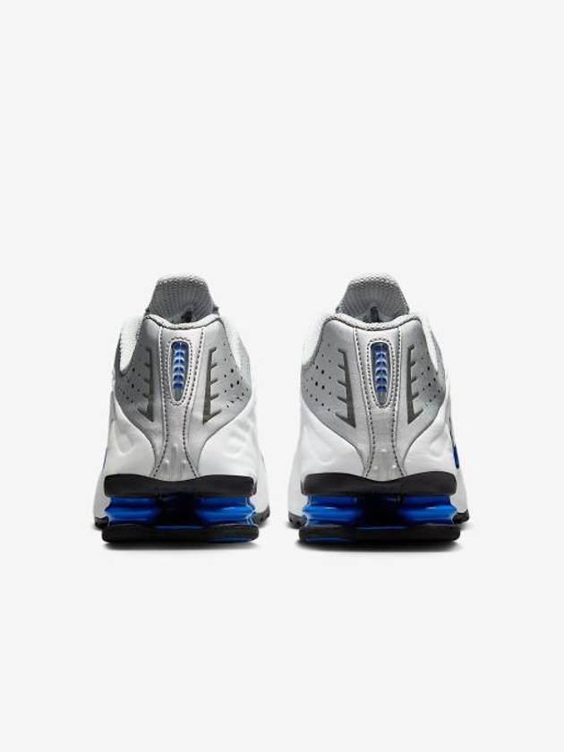 Shox R4 Lace Up Low Top Sneakers Blue Metallic Silver - NIKE - BALAAN 5