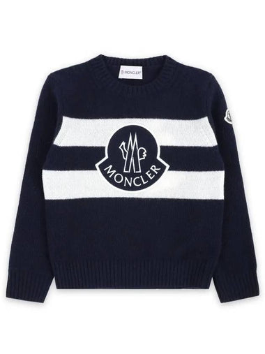 Kids Big Logo Wool Knit Navy 9C00002 M1241 750 8 10A - MONCLER - BALAAN 1