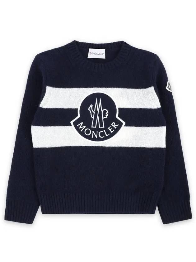 Kids Big Logo Wool Knit Navy 9C00002 M1241 750 - MONCLER - BALAAN 1