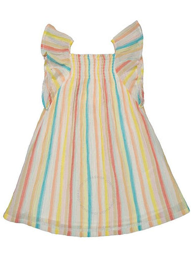 Bonton Girls Striped Ruffle Sleeves Dress, Size 8Y - BONTON - BALAAN 1