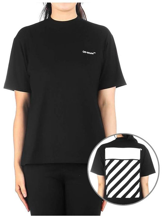 Diagonal Print Short Sleeve T-Shirt Black - OFF WHITE - BALAAN 2