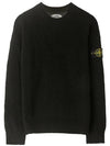 Waffen Patch Round Neck Knit Top Black - STONE ISLAND - BALAAN 2