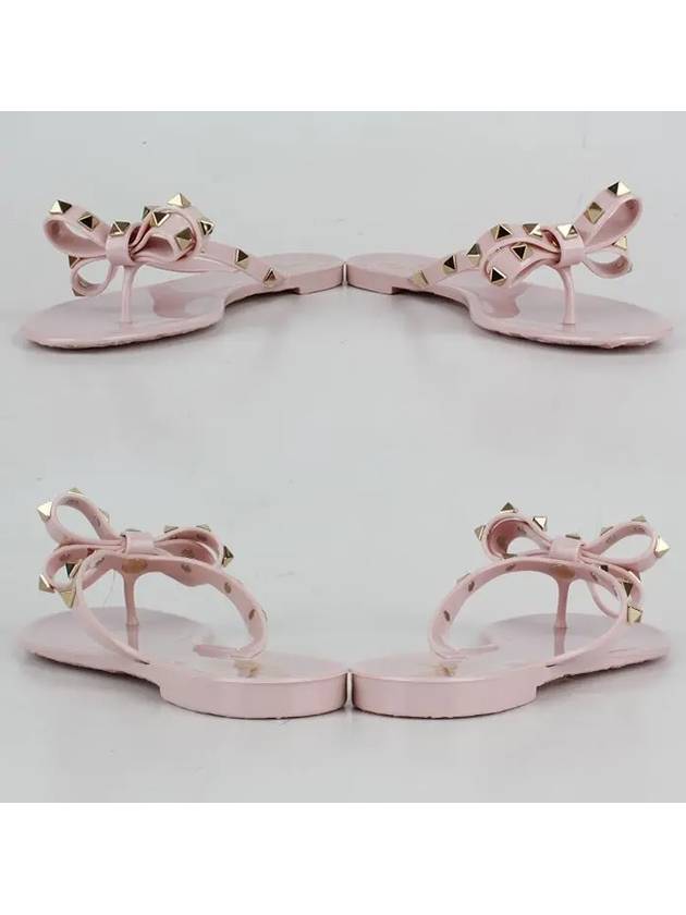 Women's Rockstud Flip Flops Pink - VALENTINO - BALAAN 4