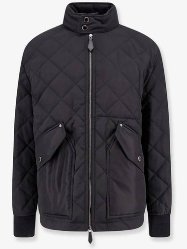 Diamond Quilted Zip-Up Jacket Black - BURBERRY - BALAAN 1