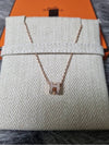 Mini Pop H Pendant Rose Gold & Marron Glace - HERMES - BALAAN 4