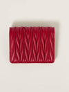 Matelasse Half Wallet Card Red - MIU MIU - BALAAN 4