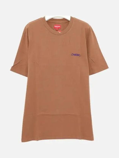 Washed handstyle logo short sleeve men s t shirt SS22KN83 BROWN 270093 1038826 - SUPREME - BALAAN 1