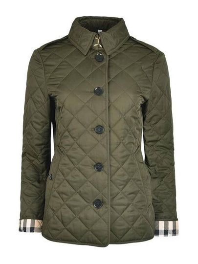 Diamond Quilted Jacket Dark Olive - BURBERRY - BALAAN 2