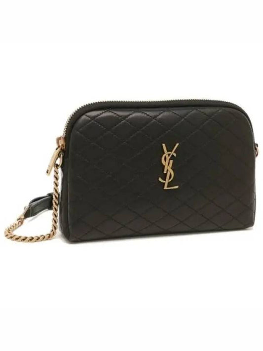 Gaby Quilted Lambskin Chain Cross Bag Black - SAINT LAURENT - BALAAN 2