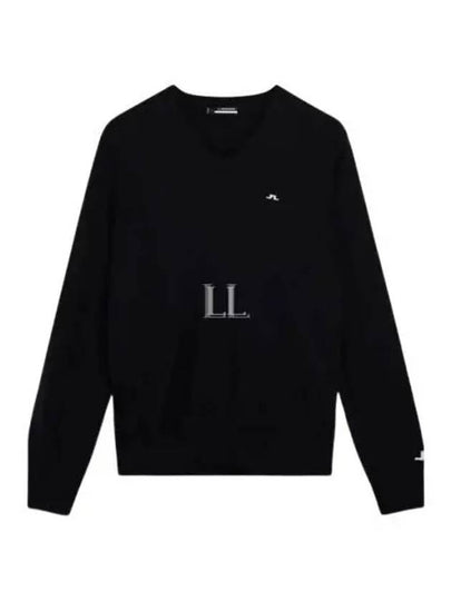 Lymann V-Neck Wool Knit Top Black - J.LINDEBERG - BALAAN 2