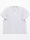 Logo Shrunken Cotton Jersey Short Sleeve T-Shirt Grey - ALEXANDER WANG - BALAAN 3