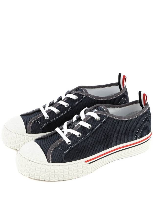 Men's RWB Sole Cotton Low Top Sneakers Navy - THOM BROWNE - BALAAN 2