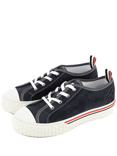 Men's RWB Sole Cotton Low Top Sneakers Navy - THOM BROWNE - BALAAN 2