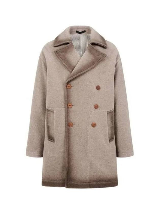 Men s Cashmere Boucle Double Coat Brown 271001 - GIORGIO ARMANI - BALAAN 1