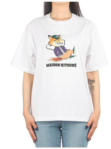 KW00108KJ0008 WHITE Women s Dressed Fox Short Sleeve T Shirt - MAISON KITSUNE - BALAAN 1