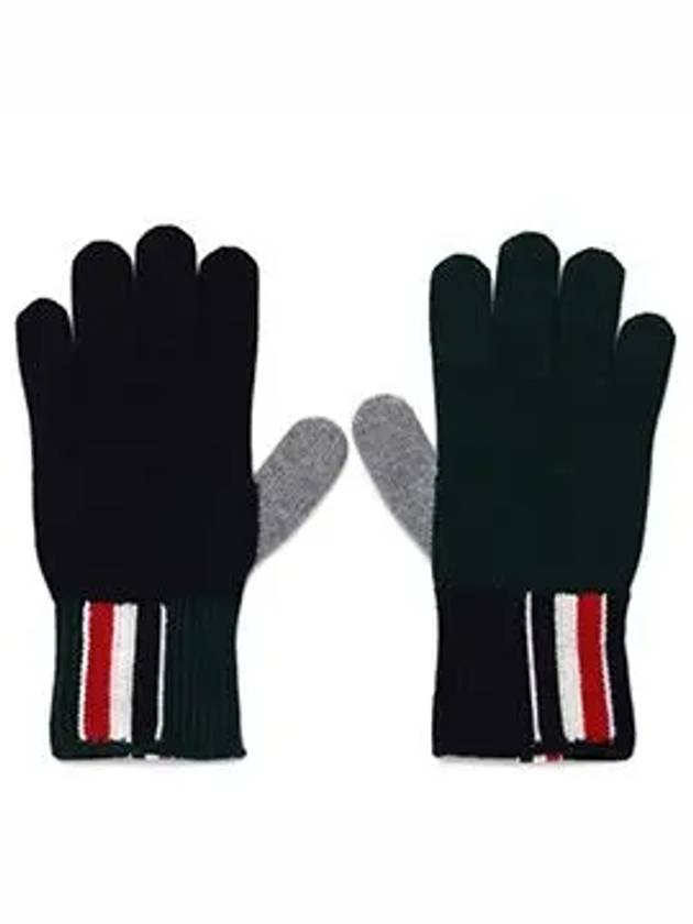 Funmix Merino Jersey Striped Gloves Green - THOM BROWNE - BALAAN 6