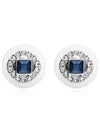 Women's Angelic Stud Earrings Blue Silver - SWAROVSKI - BALAAN 1