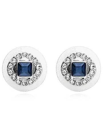 Women Angelic Stud Earrings Blue Silver - SWAROVSKI - BALAAN 1