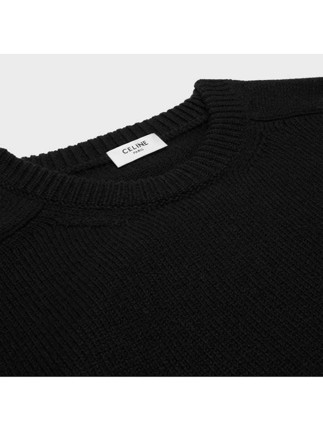 Triomphe crew neck wool cashmere knit top black - CELINE - BALAAN 4