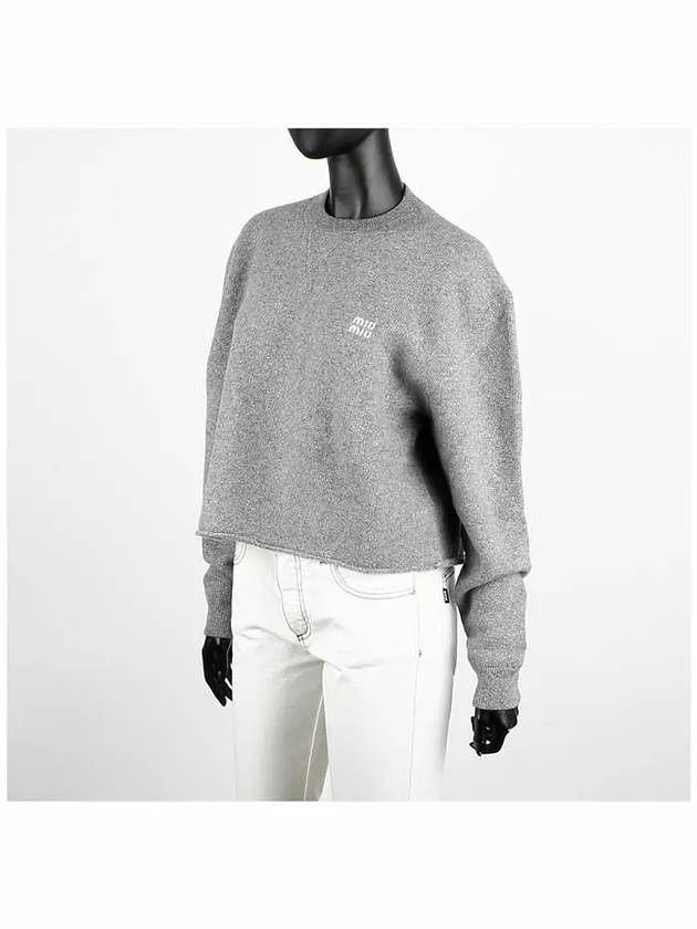 Wool Cashmere Knit Top Grey - MIU MIU - BALAAN 3