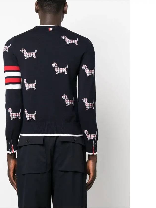 4-Bar Relaxed Hector Pullover Wool Knit Top Navy - THOM BROWNE - BALAAN 6