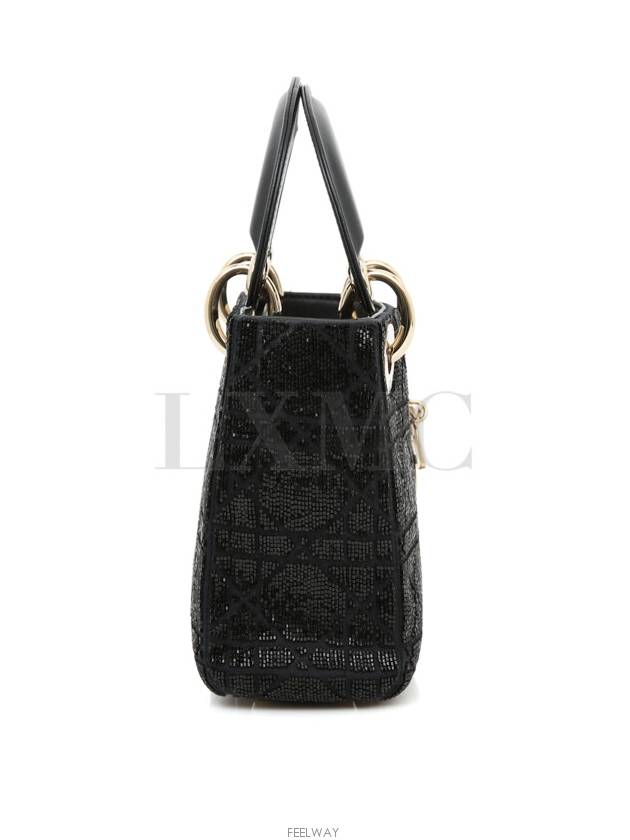 Lady mini bag black cannage micropearl embroidery M0505OIBE - DIOR - BALAAN 3