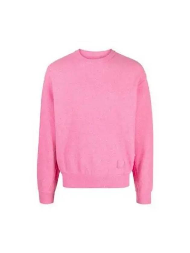 Leather patch crew neck knit top pink - WOOYOUNGMI - BALAAN 1