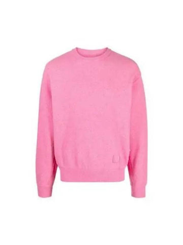 Leather patch crew neck knit top pink - WOOYOUNGMI - BALAAN 1