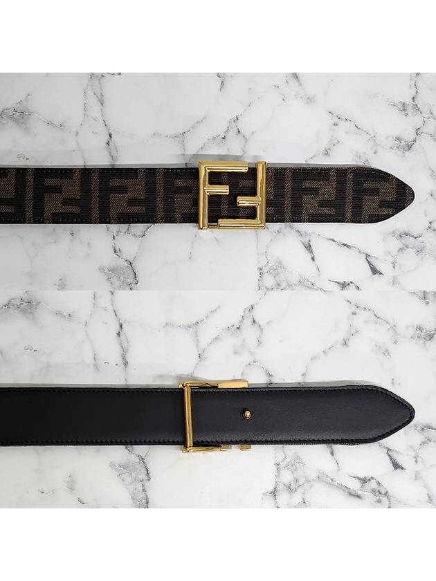 FF Fabric Reversible Leather Belt Black - FENDI - BALAAN 6